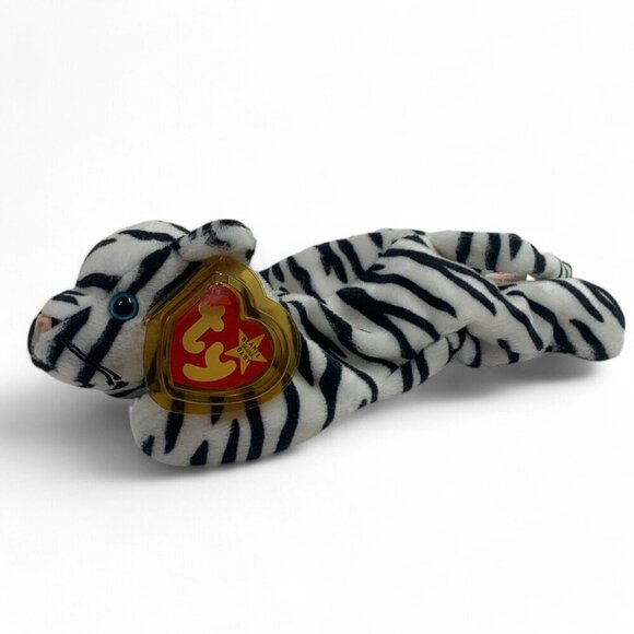 TY Beanie Babies Blizzard White Tiger 8" Plush Toy Collectible 1996 NWT - Picture 1 of 6